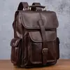 En Stock desde la Fábrica de Origen, Bolso Vintage de Cuero Encerado al Aceite, Mochila de Cuero Genuino para Mujer, Bolso de Doble Hombro de Piel de Vaca de Primera Capa