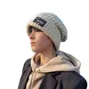 Chapéu de Lã Tendência Outono e Inverno para Casais, Gorro Quente Versátil, Caimento Solto para Circunferência Craniana Grande, Chapéu de Tricô Emagrecedor para Homens