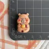 Accesorios de resina de animal capibara marrón anillo de natación tarjeta de biberón pinza para el pelo funda de teléfono móvil llavero agujero accesorios para zapatos