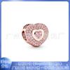 Pulsera Pandora 925 de cobre blanco bañada en plata, oro rosa, margaritas, cuentas de diamantes, accesorios para hacer tú mismo, cadena de joyería