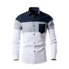 Camisa de manga larga con costuras casuales de moda para hombre, nueva primavera y verano 2024, camisa japonesa vintage a juego con colores