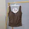 Top sin mangas de moda con cintura plisada ceñida, escote cuadrado, hombros anchos, efecto adelgazante para mujer, con copas incorporadas, adecuado tanto para llevar solo como debajo de otra prenda