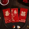 Sobres Rojos de Boda Estilo Nuevo, Bolsas de Sobres Rojos de Boda de Alta Gama con Palabras Felices, Universales para Bodas, Paquetes Rojos Estilo Chino con Palabras Felices, Venta al por Mayor de Fábrica
