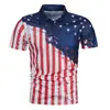 Polo informal de verano con estampado 3D para hombre, manga corta y solapa