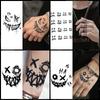 OX Cara sonriente malvada Jugo de hierbas Pegatina de tatuaje Impermeable Duradera Mano de hombre Dorso de la mano Dedos Payaso oscuro Pegatina con patrón genial