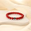 Moda caliente transfronteriza hilo dorado turquesa blanca tejido pulsera ágata piedra rayada púrpura pulsera con cuentas joyería al por mayor