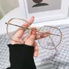 Gafas Anti-Luz Azul para Hombres y Mujeres, Marco Grande, Nuevo Estilo de Moda, Literarias y Retro, Se Pueden Equipar con Lentes Planos de Montura Completa, Gafas para Miopía