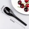 Cucharas Desechables Empaquetadas Individualmente, Cucharas Gruesas para Sopa, Cucharas para Llevar, Cucharas para Avena de Comida Rápida, Cucharas Comerciales de Mango Largo