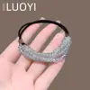 Nueva Banda para el Cabello Hecha a Mano de Perlas Azul Claro 2025 para Mujeres, Diseño de Lujo Accesible, Goma para el Cabello, Elegantes Elegantes Accesorios para el Cabello de Cristal