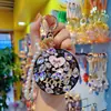 Llavero Colgante de Espejo de Maquillaje Redondo Conveniente Incrustado con Diamantes Creativos, Accesorio de Bolso Moderno, Pequeño Regalo para Pareja al por Mayor