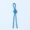 Nó Mandala de Cor Sólida com Ponta de Borracha, Cordão Decorativo com Pingente de Algodão Reciclado 13cm, Pingente de Chaveiro Tecido à Mão