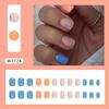 Uñas postizas cortas cuadradas de color contrastante, pequeñas florales a juego de colores, moda blanco dulce estilo europeo y americano ins, lote mixto terminado de uñas
