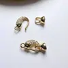 Serie de retención de color cobre linda hebilla de pez koi de circón cabeza de hebilla joyería moda DIY pulsera collar material accesorios