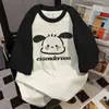 Camiseta Holgada Divertida con Estampado Redondo High Street Americana Marca de Moda Verano 2025 Empalme Nicho Manga Corta Top Ins para Mujer