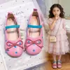 Zapatos Infantiles Redondos Antideslizantes Resistentes al Desgaste de Moda Elegantes 2026 Nuevo Estilo Zapatos de Princesa para Niñas Zapatos de Piel Suela Suave