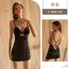 Camisón sexy Kameixue con diseño calado, vestido ajustado que ciñe la cintura, lencería privada sexy, vestido con tirantes de lazo 1740
