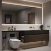 Gabinete de banheiro estilo italiano extensão para vaso sanitário combinação pedra sinterizada dobra a quente cuba integrada lavatório de banheiro lavatório cuba