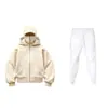 Nova Temporada Moletom com Capuz Duplo e Zíper DIY Liso Masculino Feminino Outono Inverno Conjunto de Calça de Moletom com Capuz e Zíper para Casal