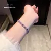 Pulseira aberta elástica de zircônia, pulseira de temperamento doce da moda, que combina com tudo, pulseira de colar simples personalizada de alto requinte