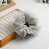 Goma para el pelo de organza con volantes estilo coreano para mujer, Cinchador de coleta de alta gama, Accesorio para el pelo estilo perezoso para invierno