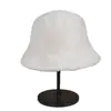 Novo Chapéu Bucket de Pelúcia Acolchoado Outono e Inverno Chapéu Bacia Estilo Coreano Chapéu de Aba Larga Quente Pelo Sintético de Visão