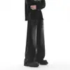 Jeans para Hombre Transfronterizos Otoño Nuevo Estilo Americano Cintura Elástica Holgados Caída Rectos Pierna Ancha Pantalones Modernos