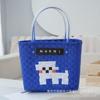 Cesta de Legumes Tecida Personalizada com Desenho, Bolsa de Mão Grande para Piquenique e Férias, Bolsa de Praia para Férias Combinando com Fotos