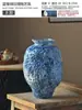 Novo Vaso de Cerâmica Estilo Chinês Sala de Estar Corredor Azul e Branco Decoração com Flores Secas Sala de Chá Zen Antiga Ornamentos Simples