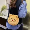 Nova Bolsa de Pelúcia Fofa da Menina Urso de Manteiga Estilo Coreano Menina Out Desenho Animado Estilosa Super Fofa Bolsa Transversal