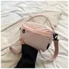 Bolso Pequeño Cuadrado de Color Sólido Estilo Coreano Bolso Cruzado Casual Versátil para Todo Bolso para Teléfono Móvil Ligero de Gran Capacidad para Mujer Color Macarrón