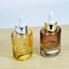 Botella pequeña vacía de vidrio de fondo grueso de 30 ml, esencia de alta calidad, base cosmética subenvasada, gotero subembotellado