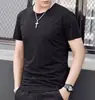 Camisetas Masculinas de Manga Curta no Atacado, Camisas de Verão, Camisas Lisas Largas de Tamanho Grande, Camisetas Brancas de Gola Redonda, Tops Masculinos, Versão Limpa, Podem Ser Processadas
