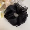 Nuevo Diseño Coreano de Nicho Hecho a Mano Encaje Plisado Encaje Banda para el Cabello Doble Capa Intestino Grande para el Cabello Accesorios para el Cabello