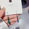 Aretes Largos Coreanos Super Flash Zirconia Moda Combinable de Alta Gama Elegantes Combinables Cristal Gota Aretes de Hebilla para Oreja