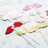 Alas Bandera Alas de Ángel Adornos Decorativos para Pastel de Cumpleaños Alas de Plumas Enchufe Alas de Amor Accesorios
