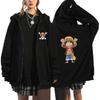 Sudadera con cremallera de anime Otoño e Invierno One Piece Chaqueta de forro polar impresa de Solon Sudadera deportiva casual para hombre y mujer