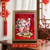 Deus da Riqueza de Cinco Vias Clássico Chinês Pintura de Recorte de Papel 3D a Olho Nu Artesanato Ornamentos de Decoração para Sala de Estar Escritório Pintura Estéreo