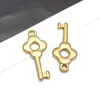 Pingente Chave Cadeado Coração Liso de Aço Inoxidável Pulseira Colar Banhado a Vácuo Acessórios de Joias DIY