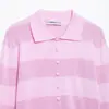 Chaqueta de Punto Rayada Versátil con Cuello Polo Estilo Europeo y Americano Nuevo Verano 2026 para Mujer 3653020
