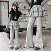 Pantalones de chándal para niña Primavera y Otoño 2026 Nuevo Estilo Coreano Chica Dulce Niños Medianos y Grandes Cubre Trasero de Estrella de Cinco Puntas Pantalones de Chándal de Campana Modernos