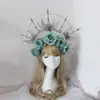 Bolsa de Materiais para Coroa Vintage Rococó DIY Show de Vestidos Adereços Exagerados Adereço de Cabeça Preto Bolsa de Acessórios Feita à Mão