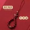 Cadena Natural de Cinabrio para Teléfono con Colgante de los Doce Signos del Zodiaco, Colgante del Buda del Año de Nacimiento, Exquisito Colgante Accesorio para Teléfono para Mujeres, Estilo Tiktok