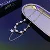 Collar de borlas de perlas con diseño nicho estilo coreano, colgante de estrella de cinco puntas, amor, interfaz magnética, accesorios de moda