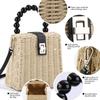 Ins2021 nuevo bolso retro de ratán bolso de mano con cuentas bolso tejido bolso casual de mujer para vacaciones en la playa