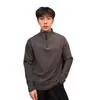 Capa base minimalista de cuello alto medio para hombre, estilo americano, con media cremallera, disponible en varios colores, una prenda básica versátil para usar en capas, se ve genial como top casual