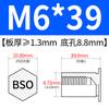 Acero al Carbono Galvanizado Espárrago de Agujero Ciego Tuerca Hexagonal Columna Chasis Lámina Metálica Placa de Presión Tuerca Columna Bso-M2M2.5M5M6M8