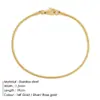 Pulsera de Cadena Redonda de Serpiente Coreana Pulsera de Acero Inoxidable Chapado en Oro Joyería de Moda para Hombres y Mujeres Pulsera Fina Lote