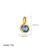 Collar Colgante DIY de Oro de 18K Piedra de Nacimiento Circonita Ojo del Diablo Cruz Círculo Abierto Cierre Joyería Transfronteriza Europea y Americana