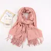 Bufanda de Color Sólido Estilo Coreano Nuevo para Otoño e Invierno Bufanda Chal Cálida Versátil Clásica de Imitación Cachemir