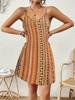 Amazon Ventas Calientes Transfronterizas Vestido Casual de Verano Europeo y Americano con Cuello en V Sin Mangas Estampado de Tirantes